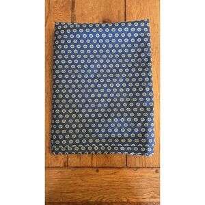 French Provencal Cotton Tablecloth 60x94" Blue with Yellow Made in France
